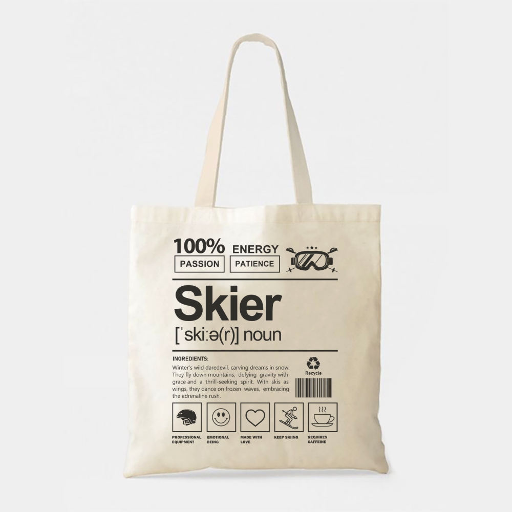 Skier Tote Bag