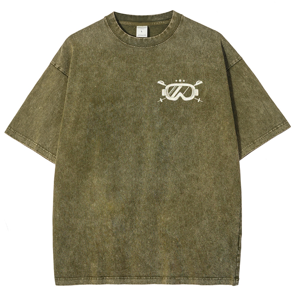Skier Addcustom QR Code Unisex Fit Washed T-Shirt Customscool