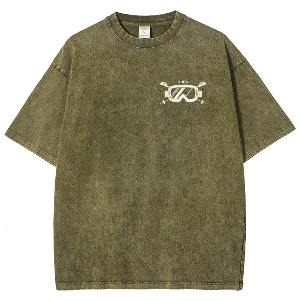 Skier Addcustom QR Code Unisex Fit Washed T-Shirt Customscool
