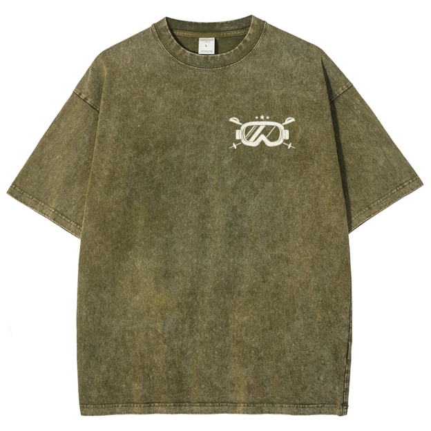 Skier Addcustom QR Code Unisex Fit Washed T-Shirt Customscool