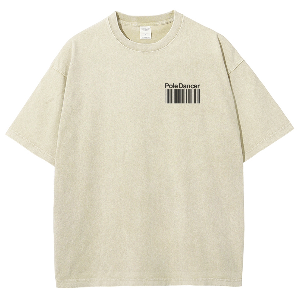 Pole Dancer Addcustom QR Code Unisex Fit Washed T-Shirt Customscool
