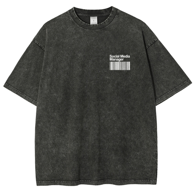 Social Media Manager Addcustom QR Code Unisex Fit Washed T-Shirt Customscool