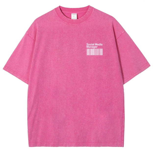 Social Media Manager Addcustom QR Code Unisex Fit Washed T-Shirt Customscool