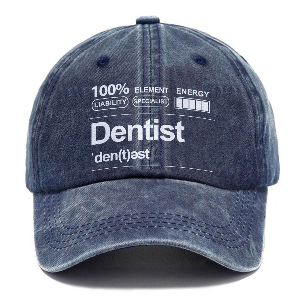 Dentist Unisex Vintage Casual Washed Cap Customscool