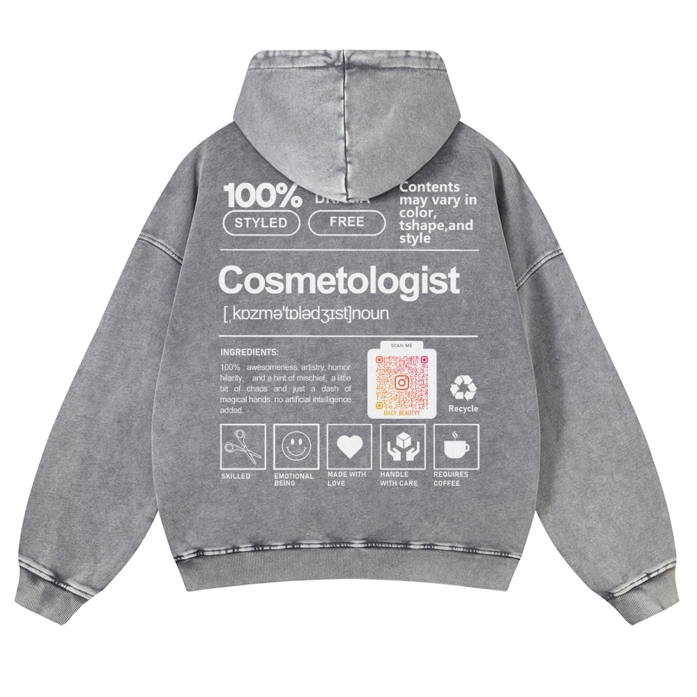 Cosmetologist Casual Washed Hoodie