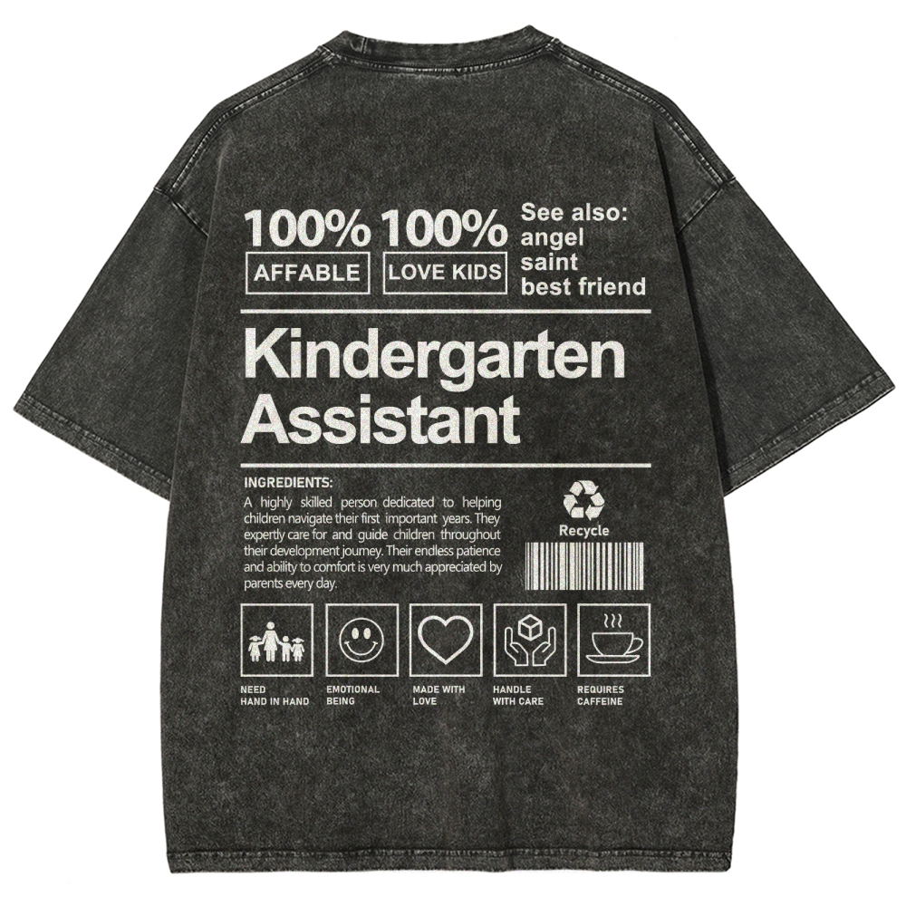 Kindergarten Assistant Unisex Fit Washed T-Shirt