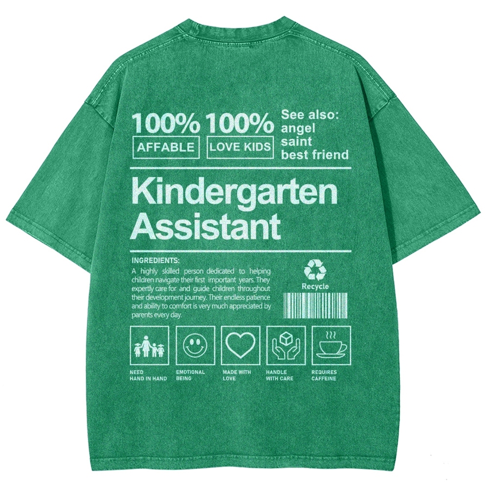 Kindergarten Assistant Unisex Fit Washed T-Shirt