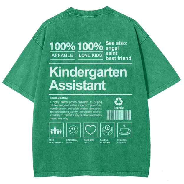 Kindergarten Assistant Unisex Fit Washed T-Shirt