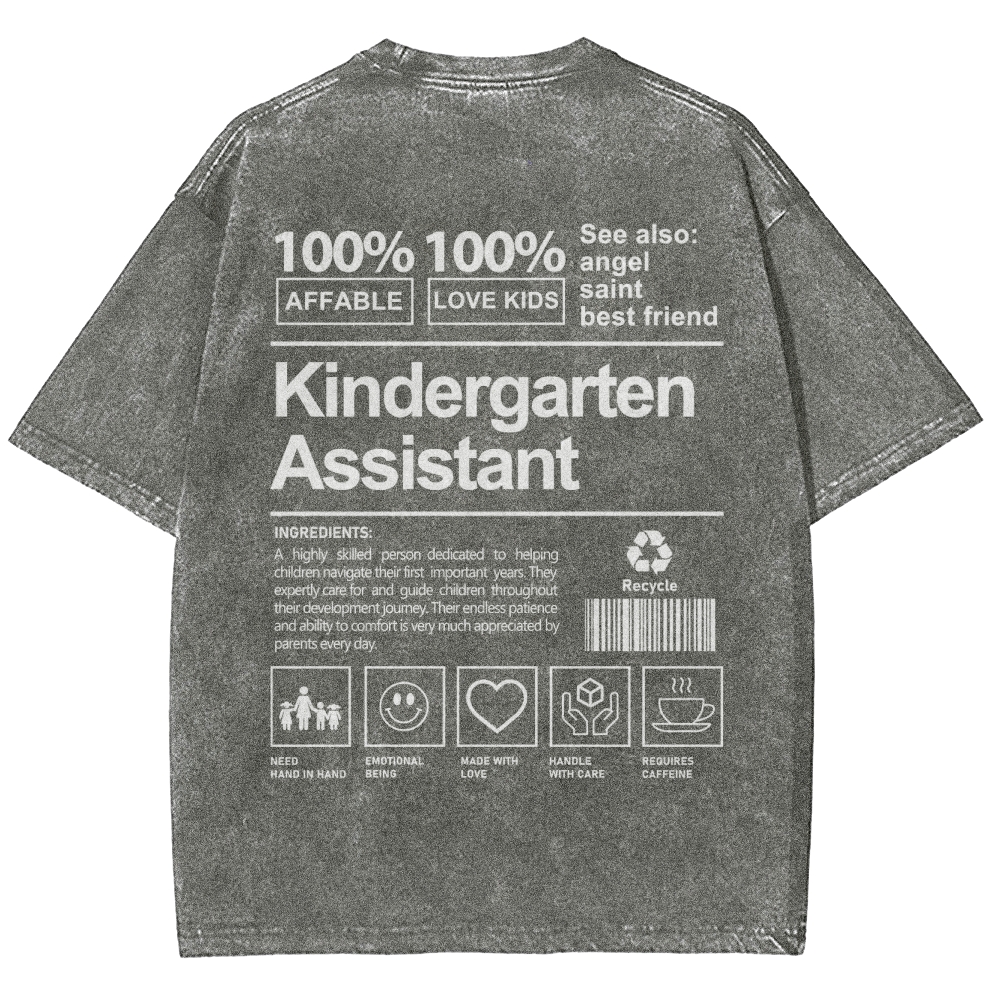 Kindergarten Assistant Unisex Fit Washed T-Shirt
