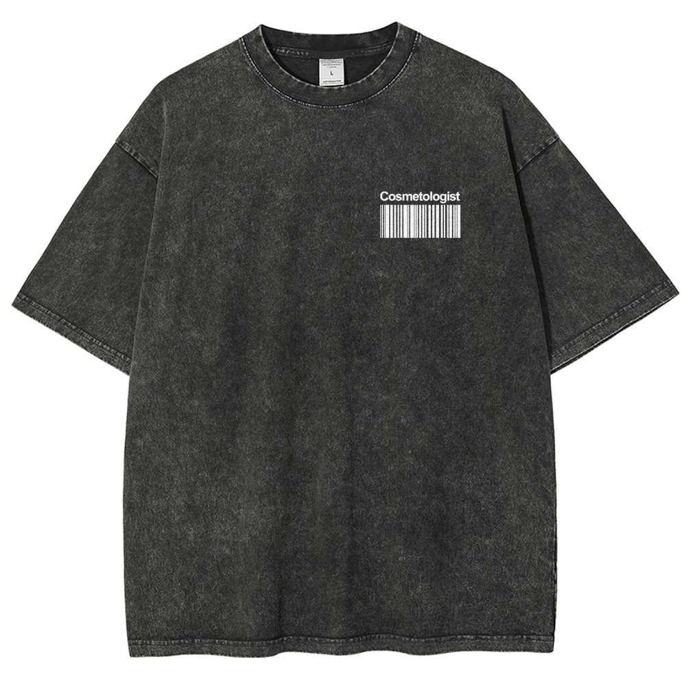 Cosmetologist Addcustom QR Code Unisex Fit Washed T-Shirt