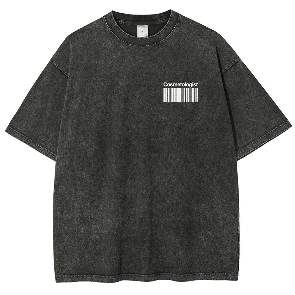 Cosmetologist Addcustom QR Code Unisex Fit Washed T-Shirt