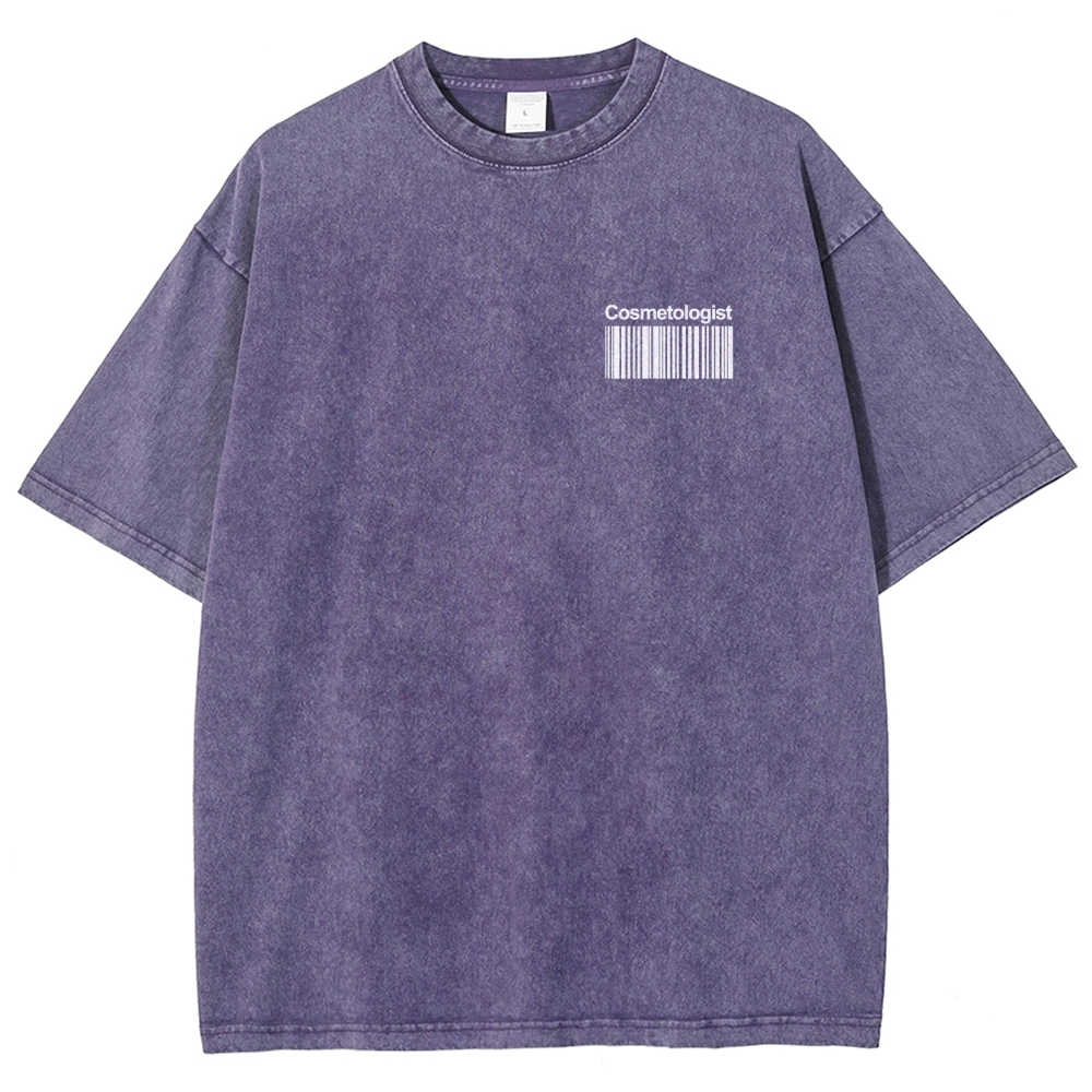 Cosmetologist Addcustom QR Code Unisex Fit Washed T-Shirt