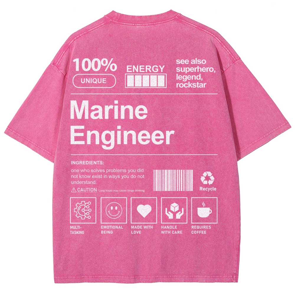 marine engineer Unisex Fit Washed T-Shirt Customscool