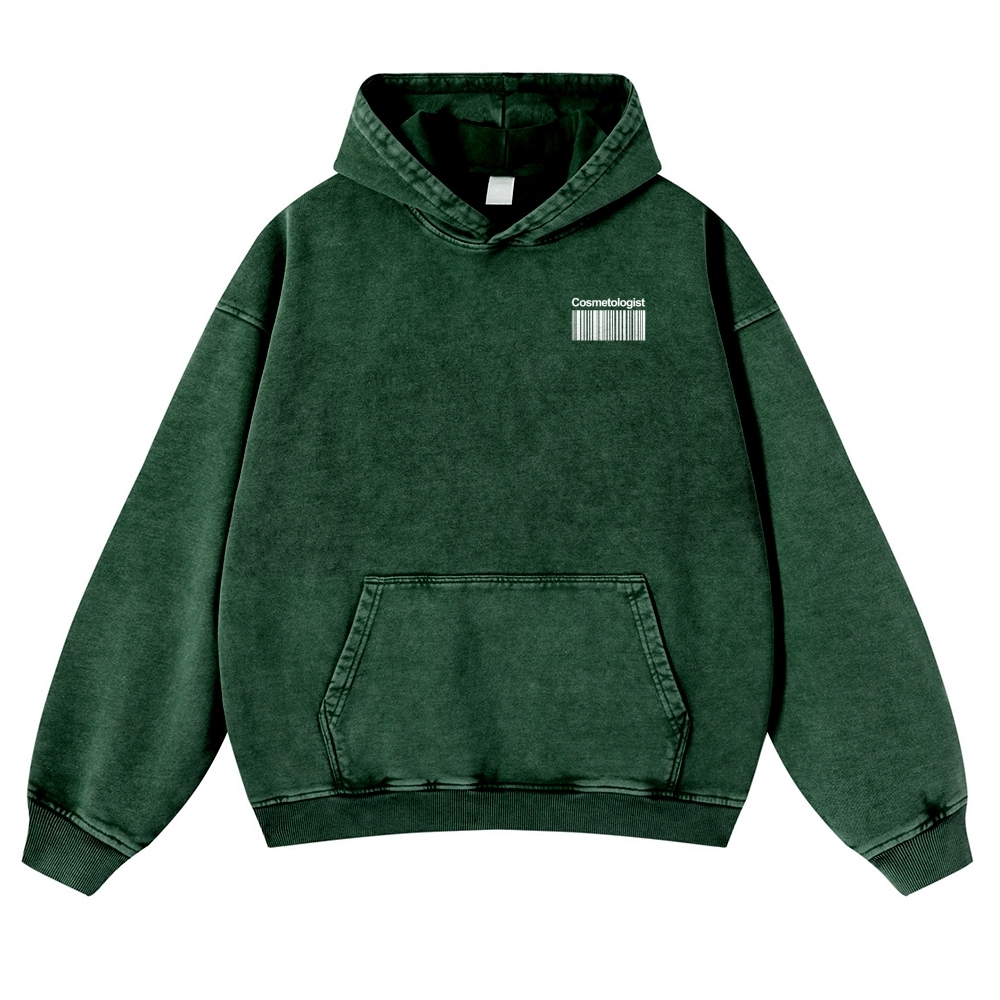 Cosmetologist Addcustom QR Code Casual Washed Hoodie Customscool