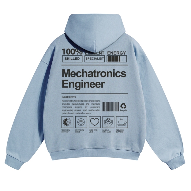 Mechatronics Engineer Solid Color Hoodie Customscool