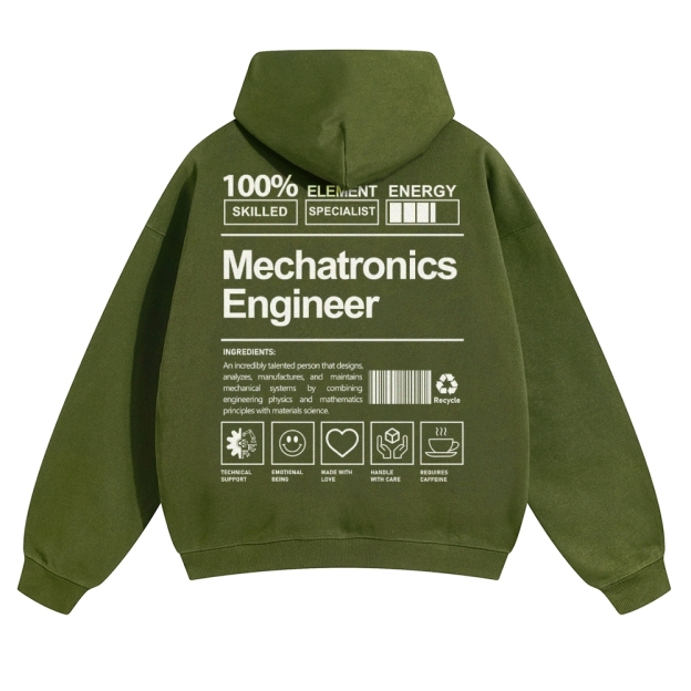 Mechatronics Engineer Solid Color Hoodie Customscool