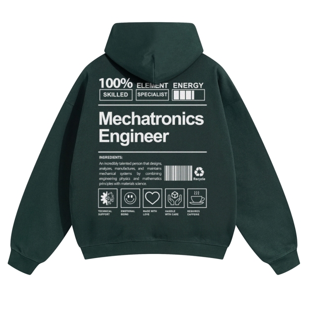 Mechatronics Engineer Solid Color Hoodie Customscool