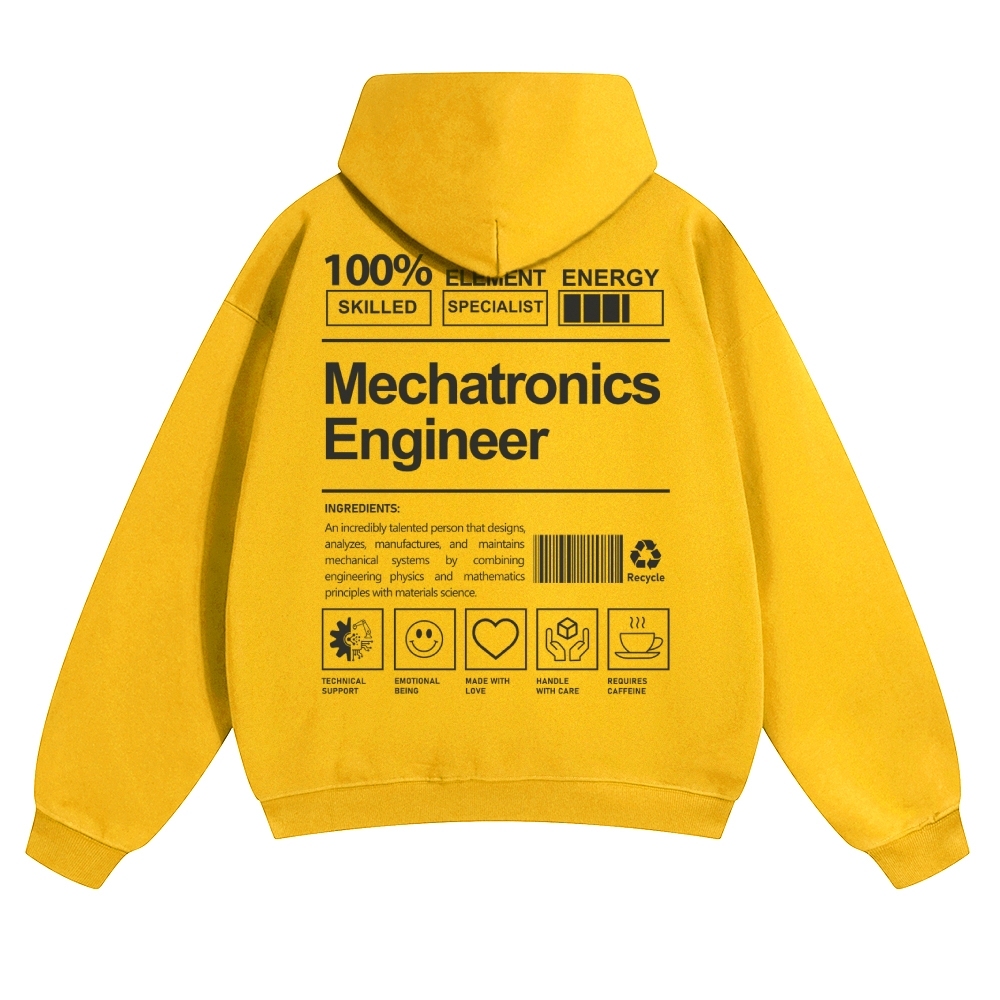 Mechatronics Engineer Solid Color Hoodie Customscool