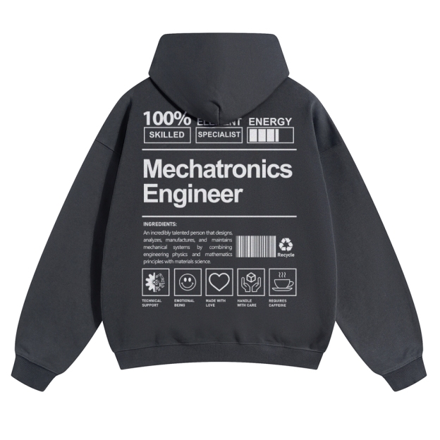 Mechatronics Engineer Solid Color Hoodie Customscool