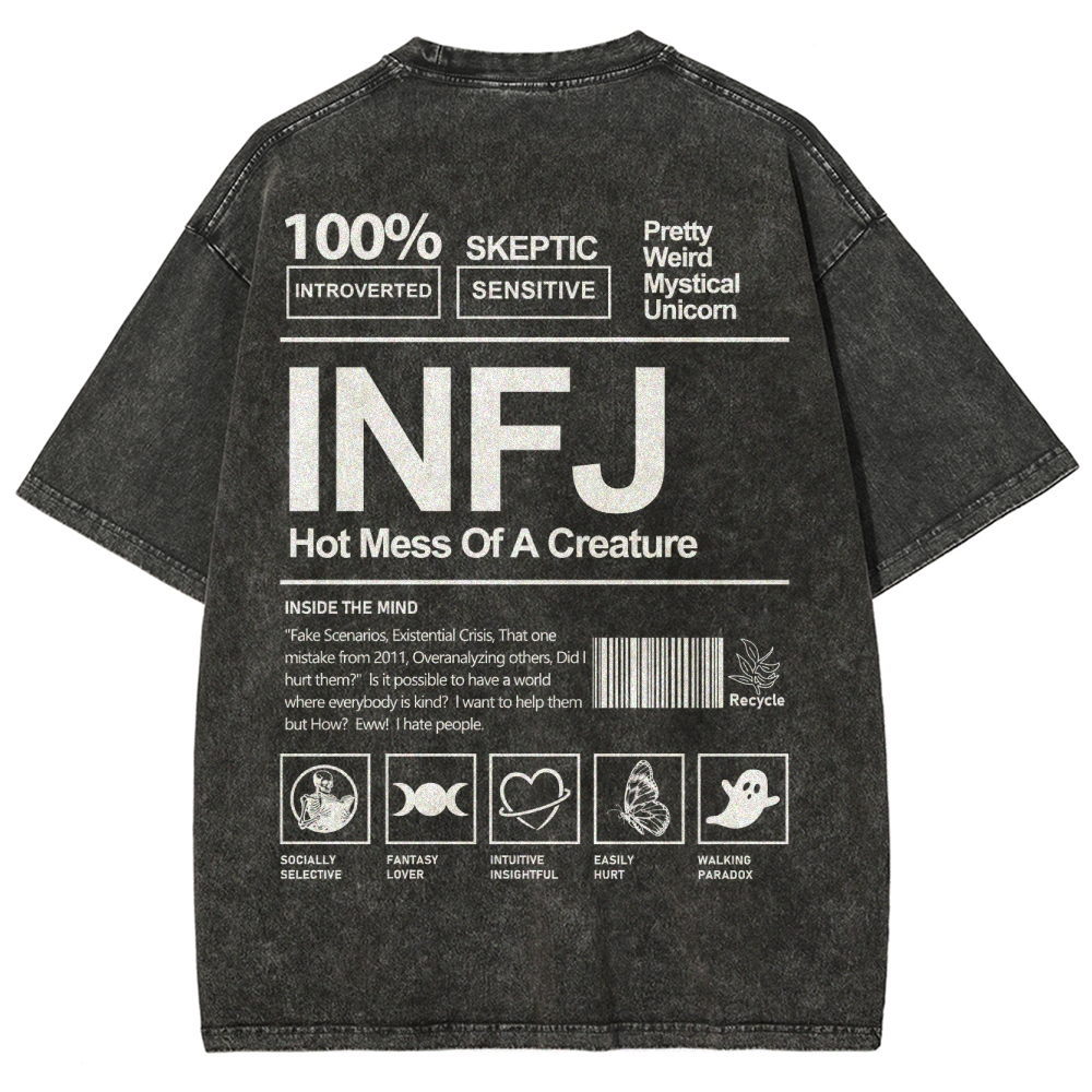 INFJ Unisex Fit Washed T-Shirt Customscool