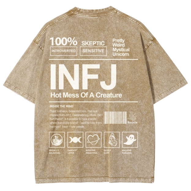 INFJ Unisex Fit Washed T-Shirt Customscool