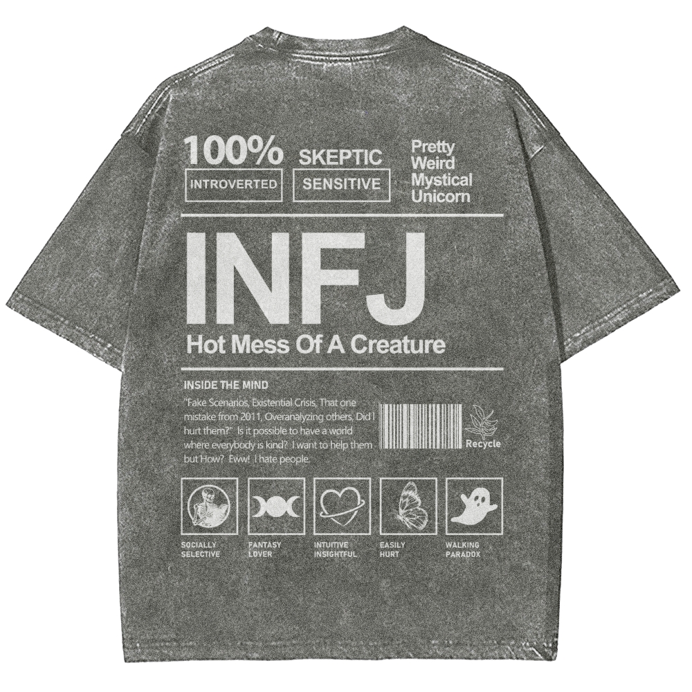 INFJ Unisex Fit Washed T-Shirt Customscool
