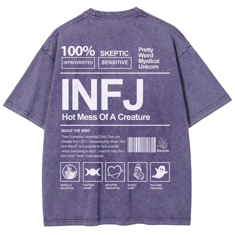 INFJ Unisex Fit Washed T-Shirt Customscool
