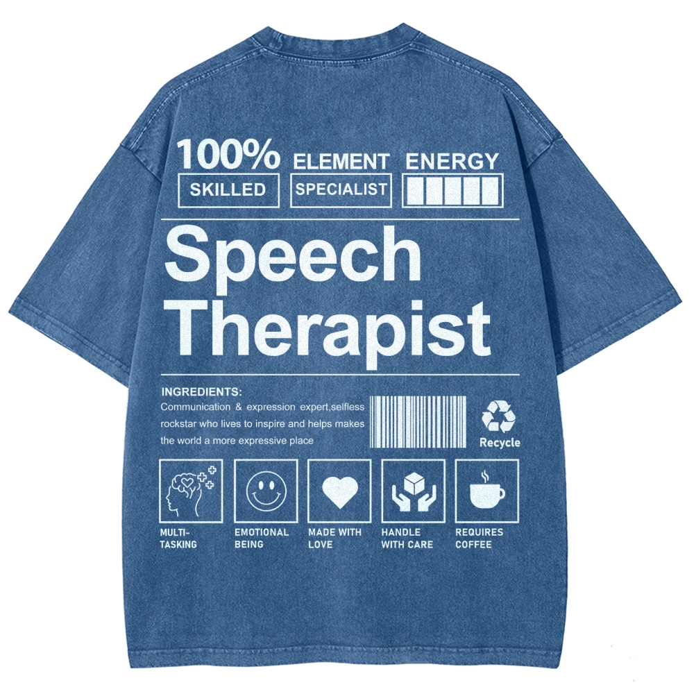 Speech Therapist Unisex Fit Washed T-Shirt Customscool