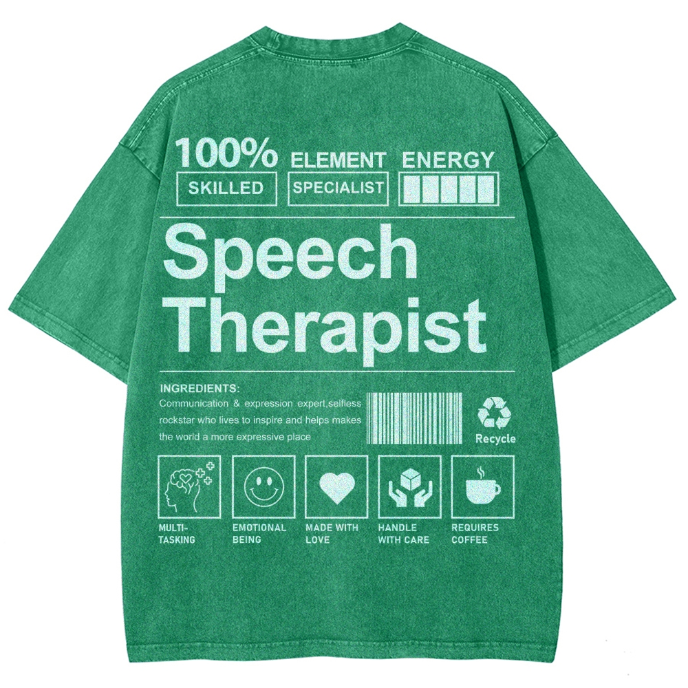 Speech Therapist Unisex Fit Washed T-Shirt Customscool