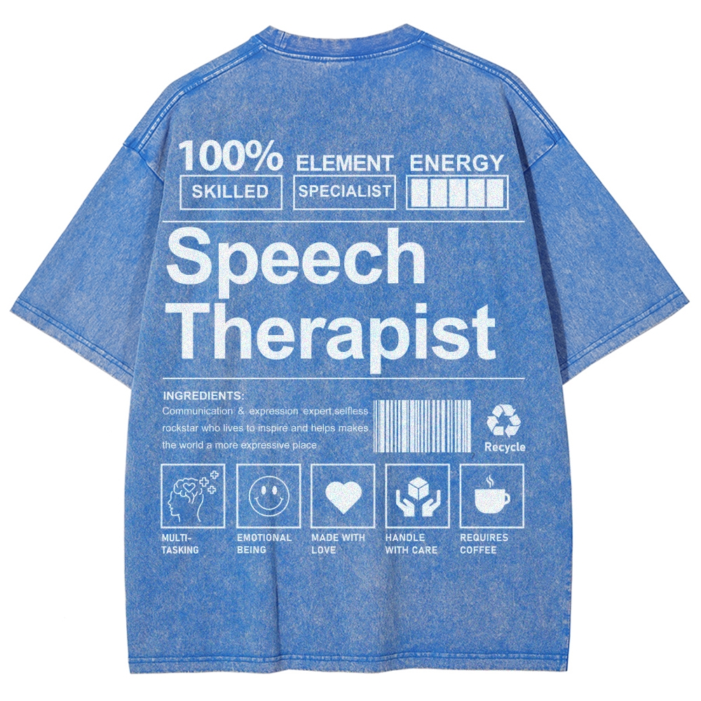 Speech Therapist Unisex Fit Washed T-Shirt Customscool