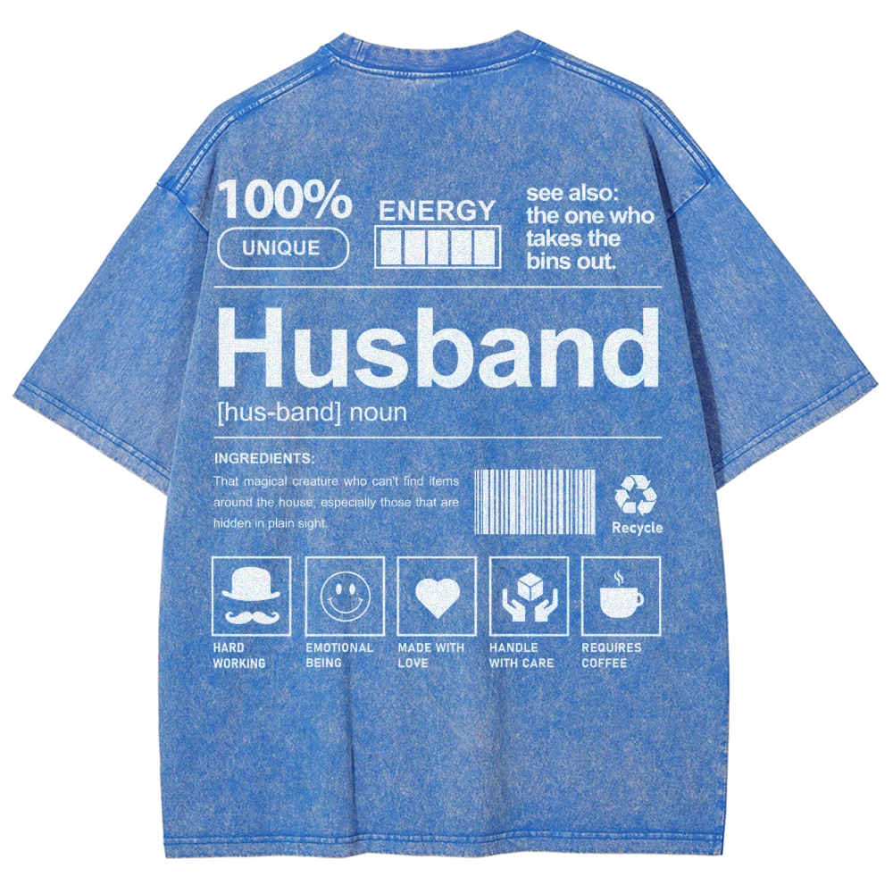 Husband Unisex Fit Washed T-Shirt Customscool