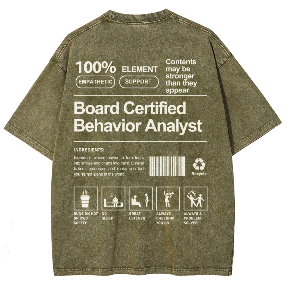 Board Certified Behavior Analyst Unisex Fit Washed T-Shirt Customscool