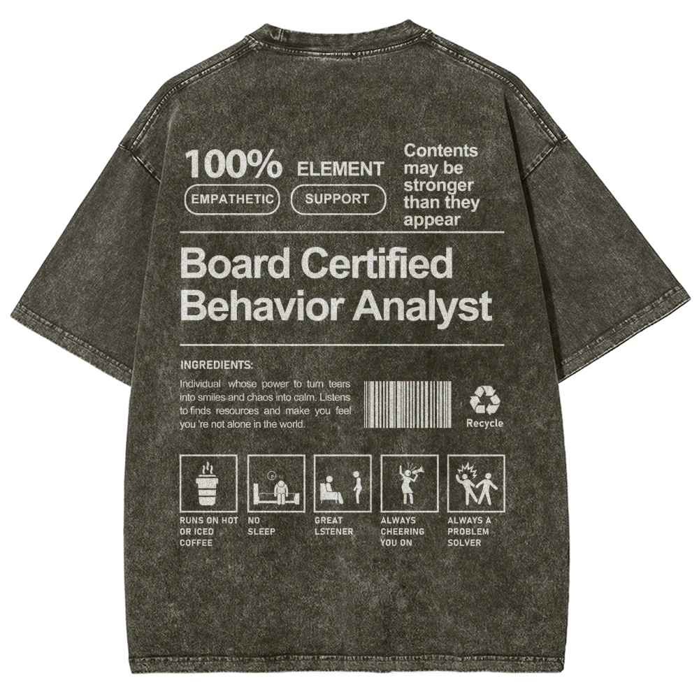 Board Certified Behavior Analyst Unisex Fit Washed T-Shirt Customscool