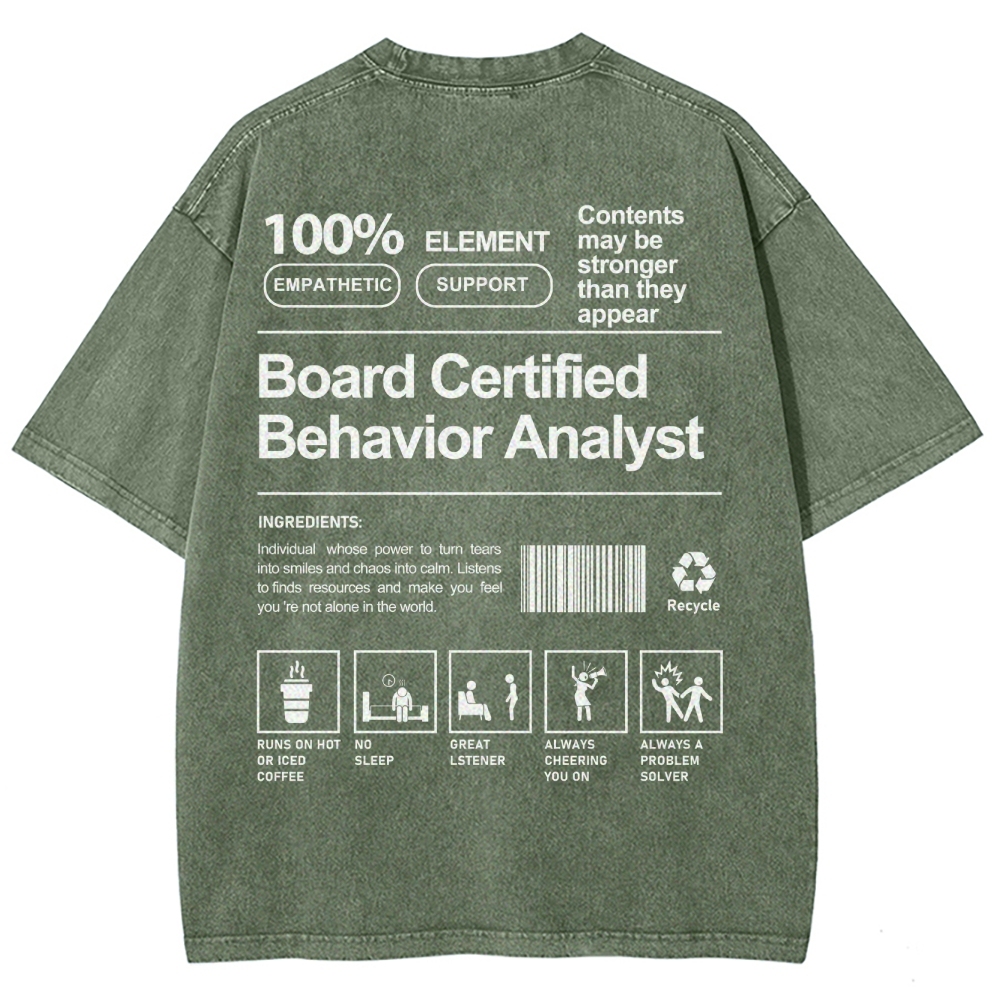 Board Certified Behavior Analyst Unisex Fit Washed T-Shirt Customscool