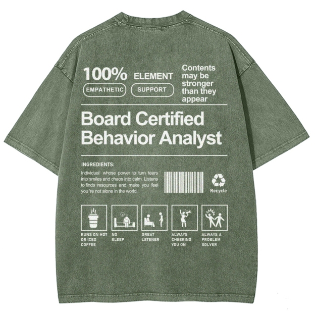 Board Certified Behavior Analyst Unisex Fit Washed T-Shirt Customscool