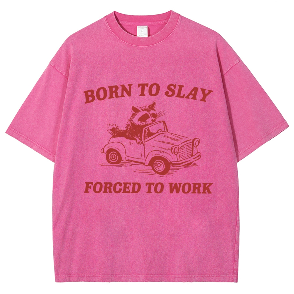 Born To Slay Unisex Fit Washed T-Shirt Customscool