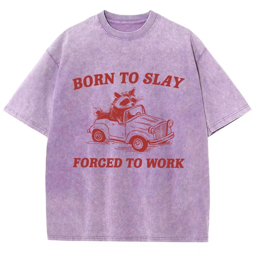 Born To Slay Unisex Fit Washed T-Shirt Customscool