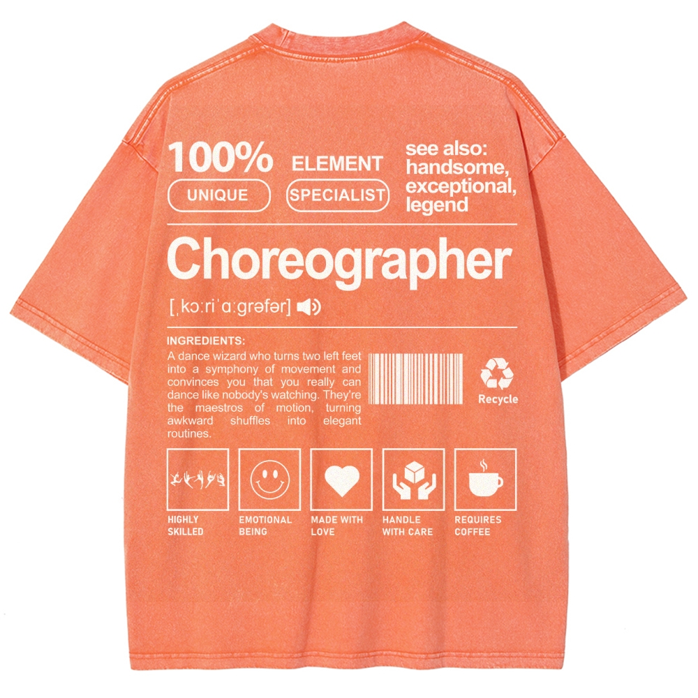 Choreographer Unisex Fit Washed T-Shirt Customscool