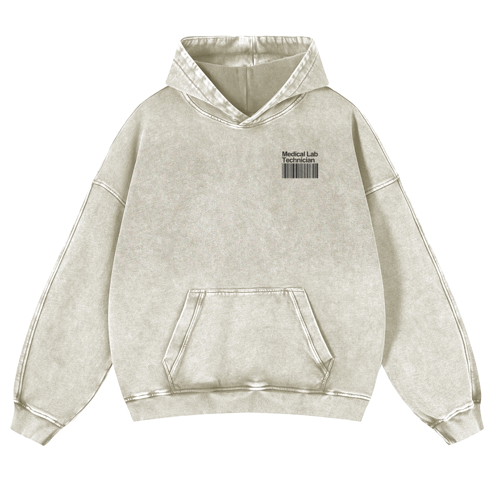 Medical Lab Technician Casual Washed Hoodie Customscool