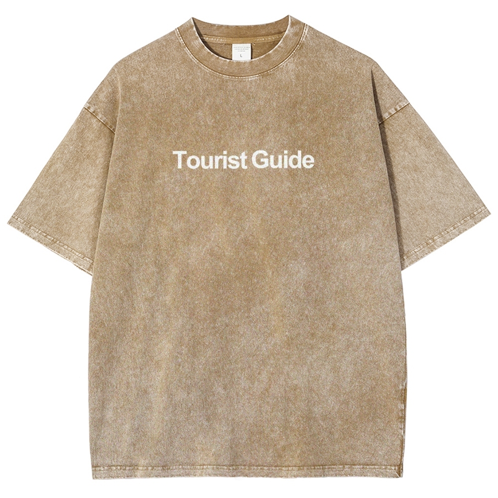 Tourist Guide Unisex Fit Washed T-Shirt Customscool