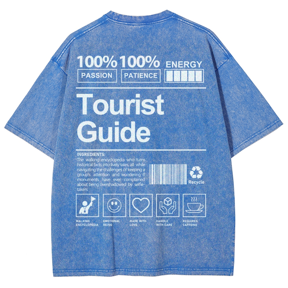 Tourist Guide Unisex Fit Washed T-Shirt Customscool