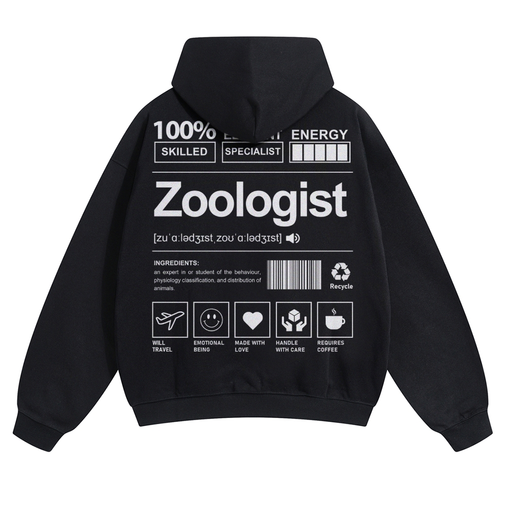 Zoologist Solid Color Hoodie Customscool