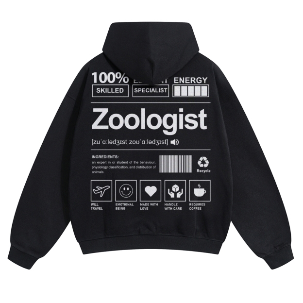 Zoologist Solid Color Hoodie Customscool