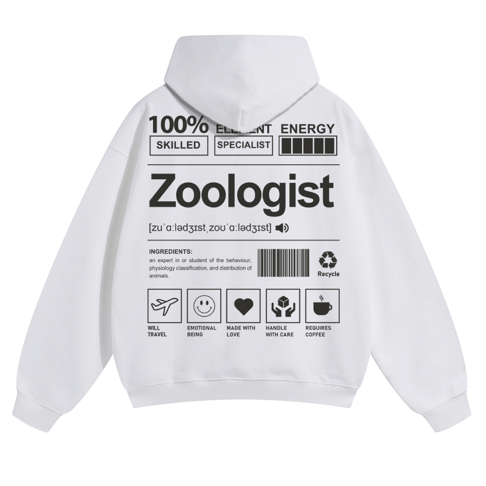 Zoologist Solid Color Hoodie Customscool