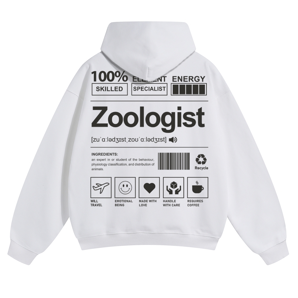 Zoologist Solid Color Hoodie Customscool