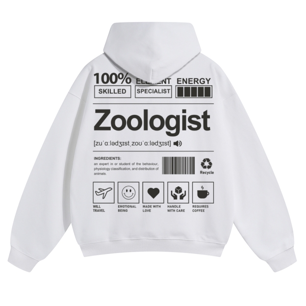 Zoologist Solid Color Hoodie Customscool