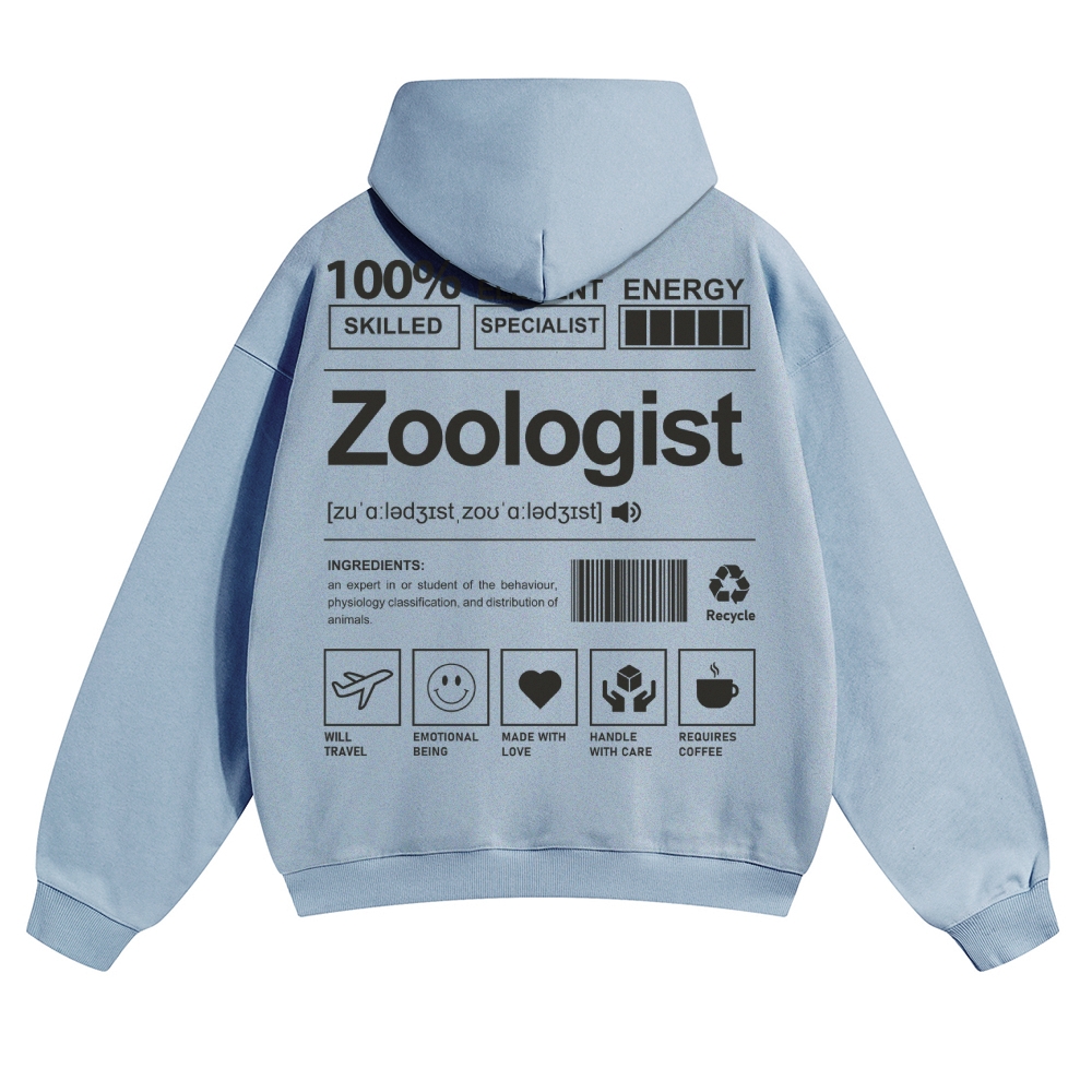 Zoologist Solid Color Hoodie Customscool