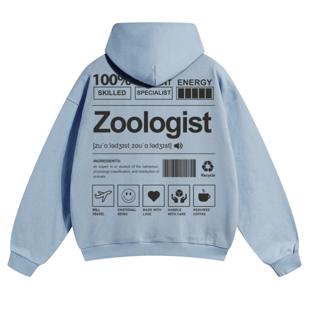 Zoologist Solid Color Hoodie Customscool