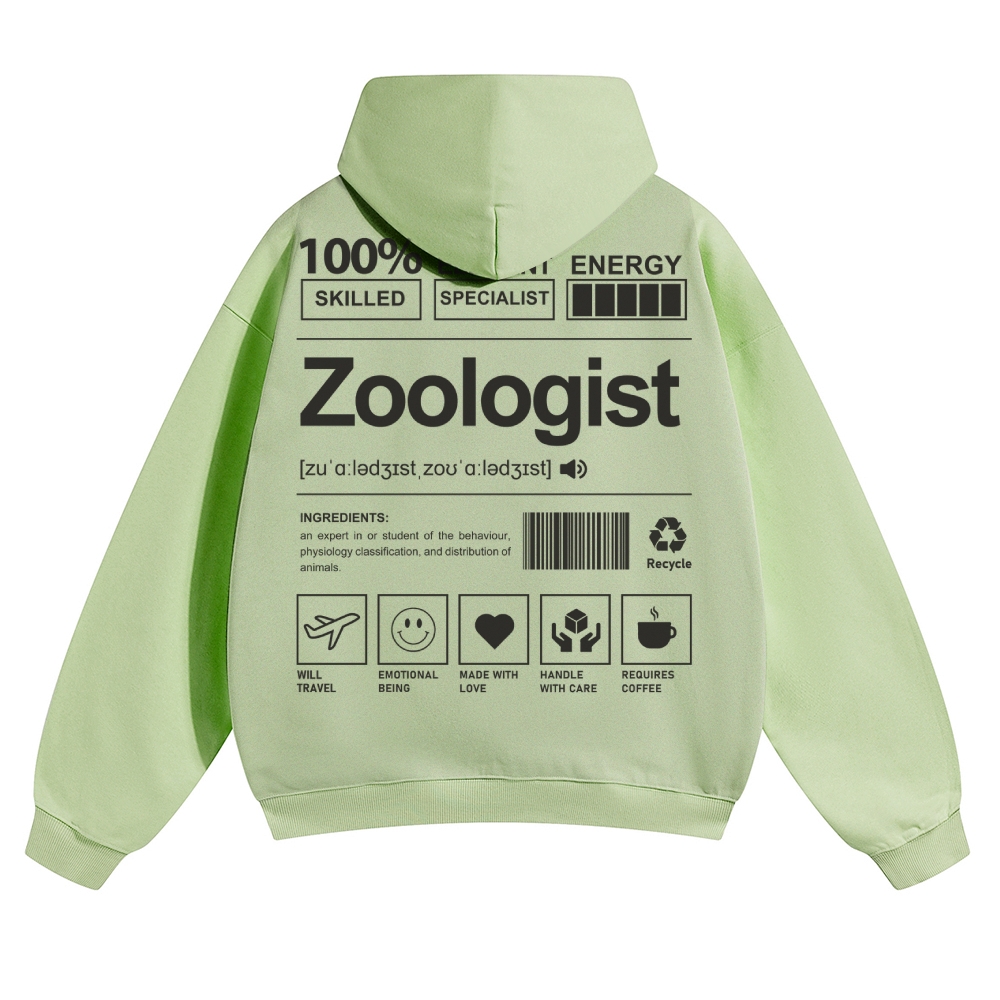 Zoologist Solid Color Hoodie Customscool