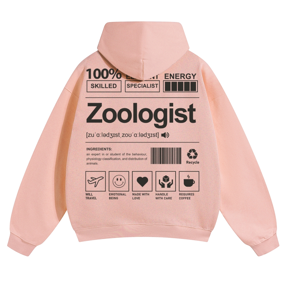 Zoologist Solid Color Hoodie Customscool